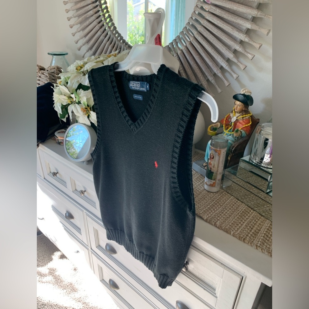 Polo by Ralph Lauren Black V-Neck Sweater